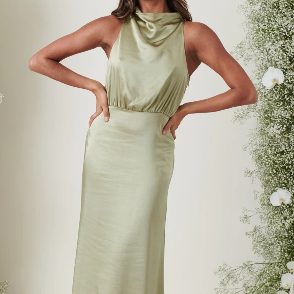 Pretty Lavish Farrah Maxi Bridesmaid Dress in Sage